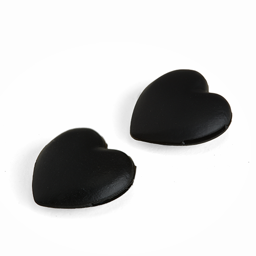 Par de orejeras corazón negro