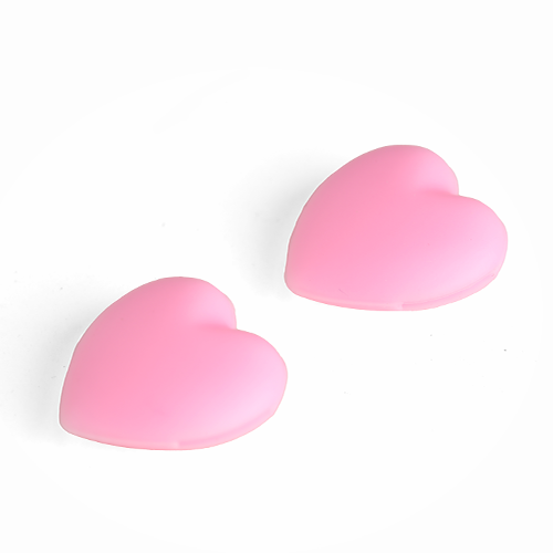 Par de orejeras corazón rosado